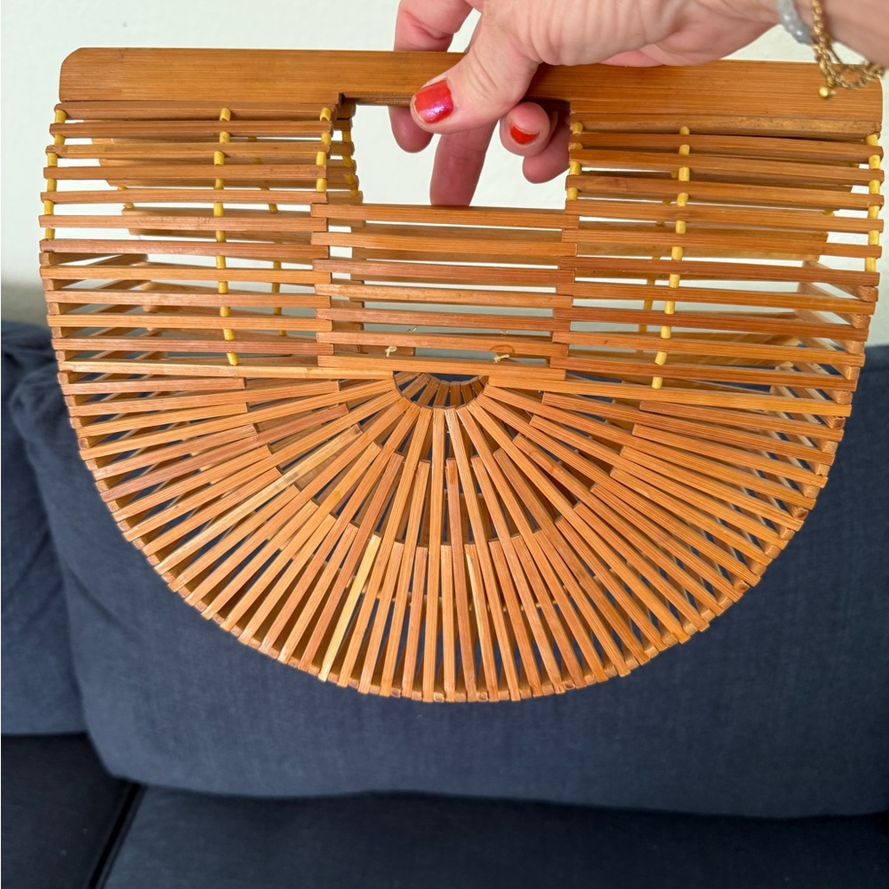 Cult Gaia Wooden U-Shaped Handbag